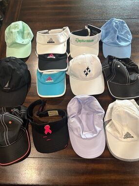 adidas Assorted White, Black, Blue and Teal Sports Visors and Caps